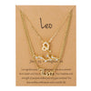 3Pcs/Set Friends Necklaces Cardboard Star Zodiac Sign Pendant 12 Constellation Charm Scorpio Necklace Jewelry Gifts