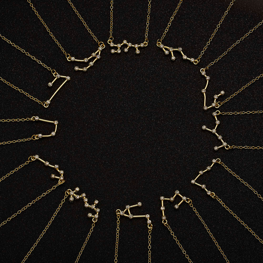 3Pcs/Set Friends Necklaces Cardboard Star Zodiac Sign Pendant 12 Constellation Charm Scorpio Necklace Jewelry Gifts