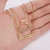 3Pcs/Set Friends Necklaces Cardboard Star Zodiac Sign Pendant 12 Constellation Charm Scorpio Necklace Jewelry Gifts