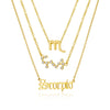 3Pcs/Set Friends Necklaces Cardboard Star Zodiac Sign Pendant 12 Constellation Charm Scorpio Necklace Jewelry Gifts