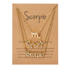 3Pcs/Set Friends Necklaces Cardboard Star Zodiac Sign Pendant 12 Constellation Charm Scorpio Necklace Jewelry Gifts
