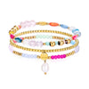 3Pcs/Set Bohemian Beaded Multi-layer Bracelet For Women Vintage Gold Coin Pendant Tassel Bracelet Vacation Jewelry Gift