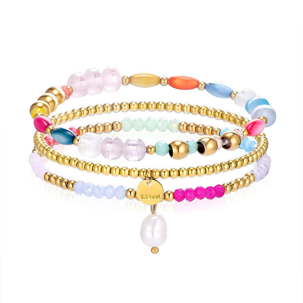 3Pcs/Set Bohemian Beaded Multi-layer Bracelet For Women Vintage Gold Coin Pendant Tassel Bracelet Vacation Jewelry Gift