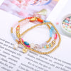 3Pcs/Set Bohemian Beaded Multi-layer Bracelet For Women Vintage Gold Coin Pendant Tassel Bracelet Vacation Jewelry Gift
