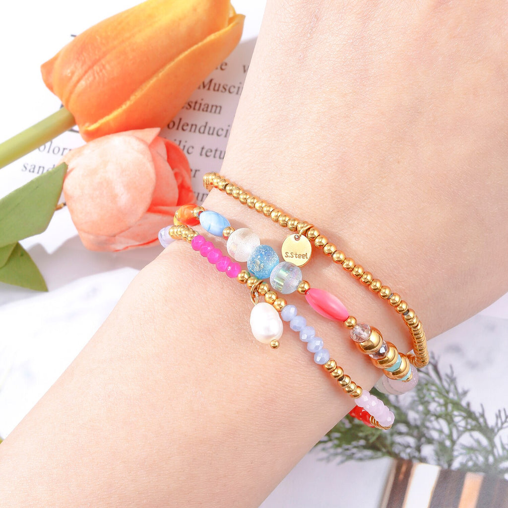 3Pcs/Set Bohemian Beaded Multi-layer Bracelet For Women Vintage Gold Coin Pendant Tassel Bracelet Vacation Jewelry Gift