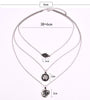 3Pcs/Set Boho Vintage Multilayer Chokers Necklace for Women Chain Fatima Hamsa Hand OM Pendant Necklace Jewelry