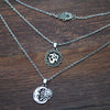 3Pcs/Set Boho Vintage Multilayer Chokers Necklace for Women Chain Fatima Hamsa Hand OM Pendant Necklace Jewelry