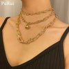 3Pcs/Set Miami Chunky Chain Pedant Necklace for Women Hiphop Punk Cuban Thicken Chain Choker Necklace Geometric Collar