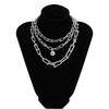 3Pcs/Set Miami Chunky Chain Pedant Necklace for Women Hiphop Punk Cuban Thicken Chain Choker Necklace Geometric Collar