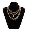 3Pcs/Set Miami Chunky Chain Pedant Necklace for Women Hiphop Punk Cuban Thicken Chain Choker Necklace Geometric Collar