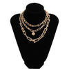 3Pcs/Set Miami Chunky Chain Pedant Necklace for Women Hiphop Punk Cuban Thicken Chain Choker Necklace Geometric Collar