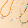 3Pcs/Set Outer Banks Colorful Beads Pendant Necklaces For Women Vintage Flower Star Necklace Boho Chain Choker Jewelry