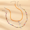3Pcs/Set Outer Banks Colorful Beads Pendant Necklaces For Women Vintage Flower Star Necklace Boho Chain Choker Jewelry