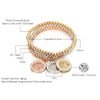 3Pcs/set Crystal Round shape Bracelets Tree of Life Silvery Gold Mix Color Beads Bracelet For Women 2022 Adjustable Jewelry