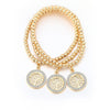 3Pcs/set Crystal Round shape Bracelets Tree of Life Silvery Gold Mix Color Beads Bracelet For Women 2022 Adjustable Jewelry
