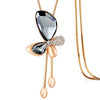 3color Fashion long section sweater chain necklace Fine jewelry Crystals from Austrian female clothes hanging chain jewelry