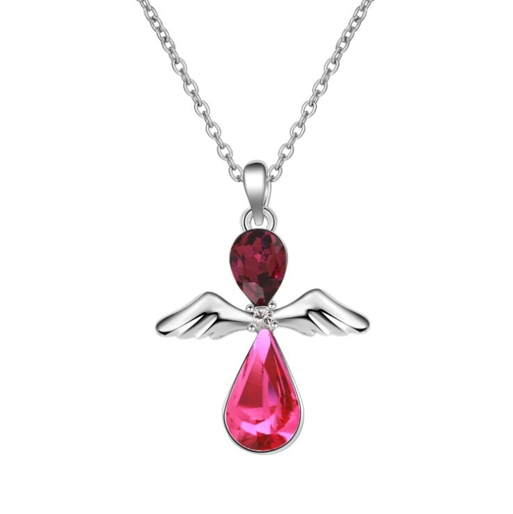 3color Fine Jewelry 925 Sterling Silver Guardian Angel Guardian Crystal from Swarovski For Woman Name Necklace Charm