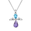 3color Fine Jewelry 925 Sterling Silver Guardian Angel Guardian Crystal from Swarovski For Woman Name Necklace Charm