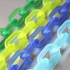 3feet Blue Green Matte  Acrylic Chunky Chain, Translucent Open Plastic Necklace Chain,Open Link,Size 28mmx17mm