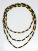 3in1 red yellow green black Glass Seed Beads Necklace Africa Rasta Reggae Punk Hiphop  Elastic Stretch Necklaces  Jewelry