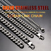 3mm 6mm Wide Stainless Steel Chain Cuban Link Chains Chokers Necklace For Mens Jewelry Silver Plated Solid Metal  Jewelry