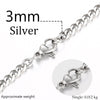 3mm 6mm Wide Stainless Steel Chain Cuban Link Chains Chokers Necklace For Mens Jewelry Silver Plated Solid Metal  Jewelry