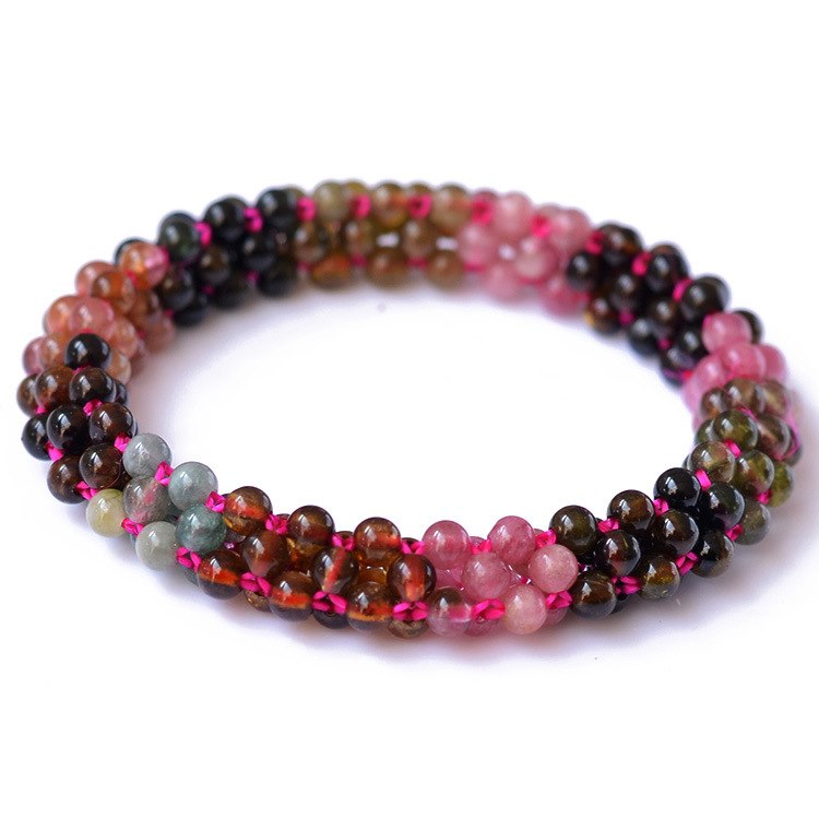 3mm Natural tourmaline Round beads Bracelet jewelry Fine Beaded Bracelets Jewelry For women Gift with certificate Drop Shipping