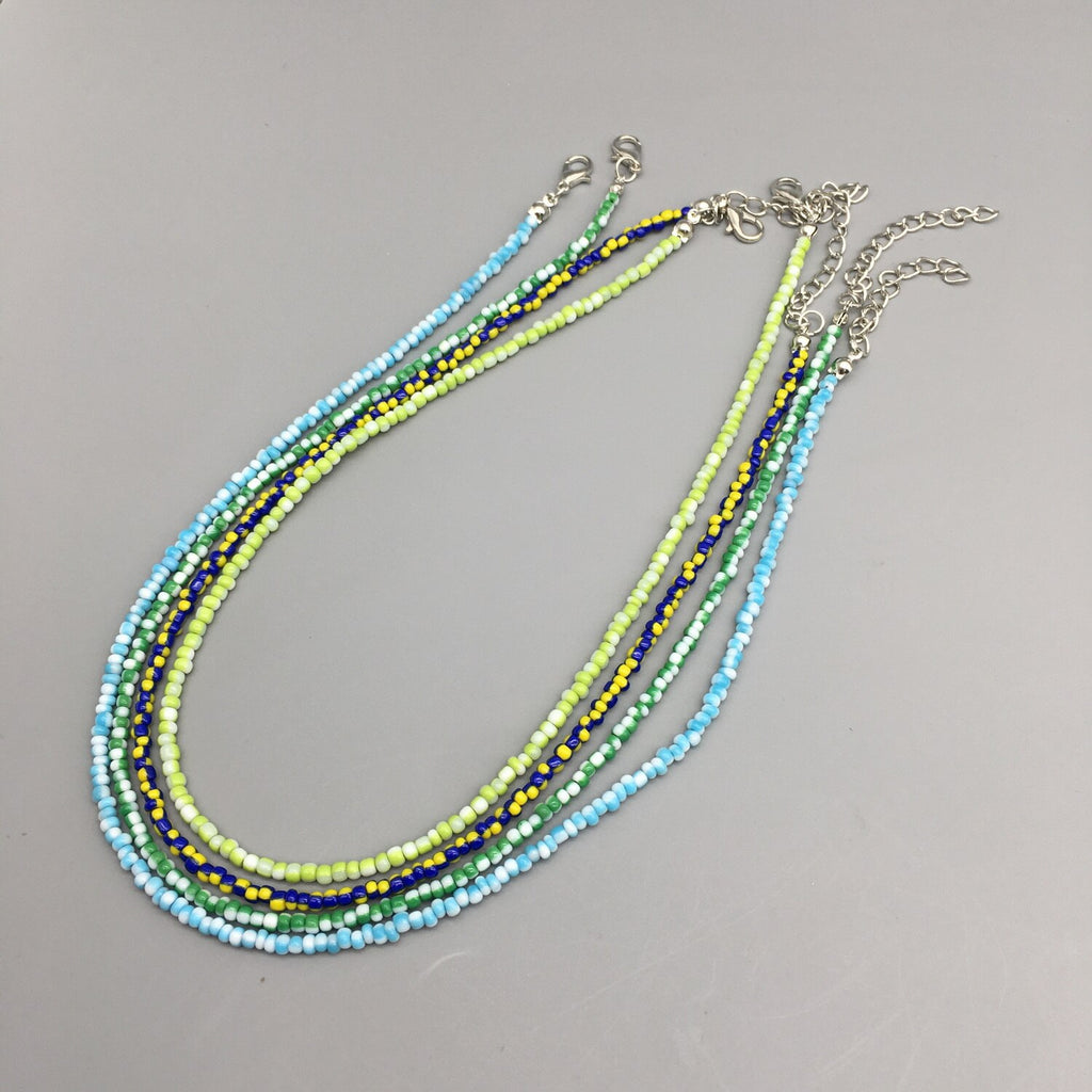 3mm Women Choker Necklace 2021 Handmade Colored Glaze Seed Beads Necklace For Female Ladies Beach Jewelry Drop shipping