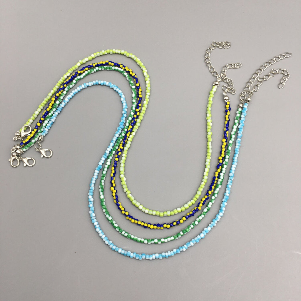3mm Women Choker Necklace 2021 Handmade Colored Glaze Seed Beads Necklace For Female Ladies Beach Jewelry Drop shipping