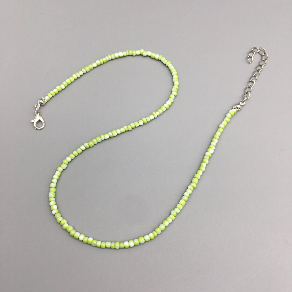 3mm Women Choker Necklace 2021 Handmade Colored Glaze Seed Beads Necklace For Female Ladies Beach Jewelry Drop shipping