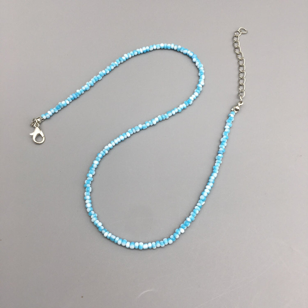 3mm Women Choker Necklace 2021 Handmade Colored Glaze Seed Beads Necklace For Female Ladies Beach Jewelry Drop shipping