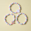 3pcs Cute Colorful Animal Flower Cartoon Wooden Beads Bracelet Children Toy Jewelry Girl Boy Gifts