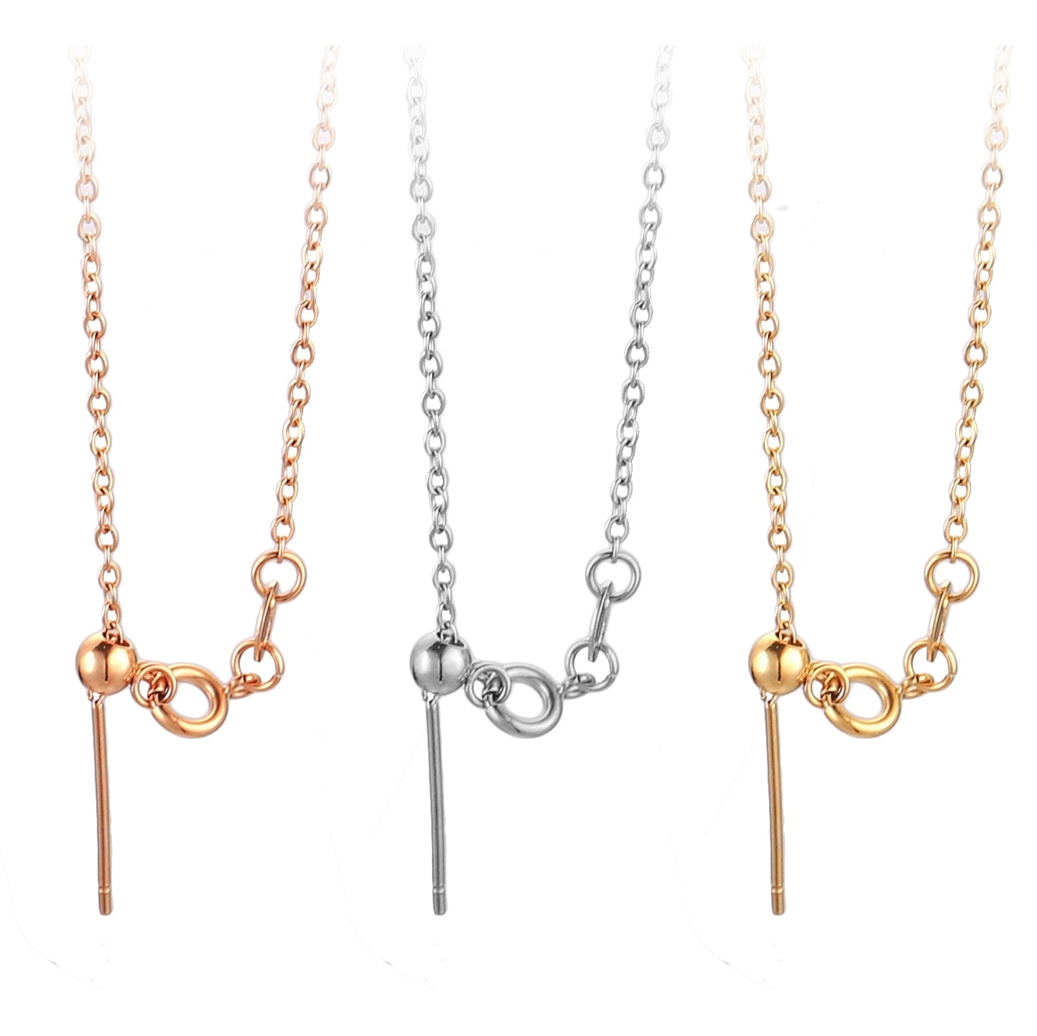 3pcs/lot 45cm Adjustable 1.5 Stainless Steel Link Universal Chains Necklaces Diy Jewelry Cuban Chains Making Findings s