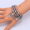 3pcs/set Bracelets For Women Gold Silvery 3D Leaves Charms Bracelet Elastic Popcorn Chain 2022 Jewelry Party Gifts