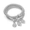 3pcs/set Bracelets For Women Gold Silvery 3D Leaves Charms Bracelet Elastic Popcorn Chain 2022 Jewelry Party Gifts