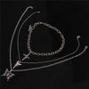 3pcs/set Butterfly Rose Angel Cross Pendant Necklace Multilayer Women Choker Long Chain Necklaces Harajuku Punk Jewelry