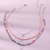 3pcs/set Colorful Acrylic Resin Beads Star Moon Lock Butterfly Pendant Necklace for Women Party Summer Jewelry Gift 2021