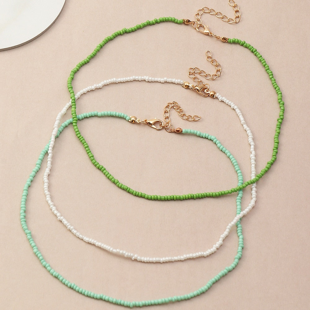 3pcs/set Colorful Acrylic Resin Beads Star Moon Lock Butterfly Pendant Necklace for Women Party Summer Jewelry Gift 2021