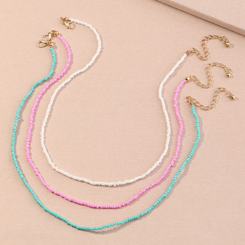 3pcs/set Colorful Acrylic Resin Beads Star Moon Lock Butterfly Pendant Necklace for Women Party Summer Jewelry Gift 2021