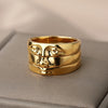 3pcs/set Gothic Portrait Gold Plated Rings For Women Stainless Steel Ring 2023 Trend Wedding Couple Aesthetic Jewelry anillos