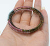 3rows Tourmaline round multicolor 3mm bracelet 8inch   beads FPPJ