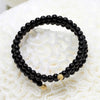 3rows black agate round 4mm bracelet 20inch   beads nature freeshipping gift