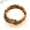 3rows yellow tigereye round 4mm bracelet 20inch   beads nature freeshipping gift