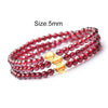 4-6mm Natural Garnet Wrap Bracelet Silver Red Wine Charms Bracelet Round Beads Bracelets For Women