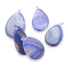 4 Color Mode Unisex Striped Agate Pendant Necklace Crystal Water Drop Necklace Fashion Jewelry Natural Crystal Multi-Color Stone