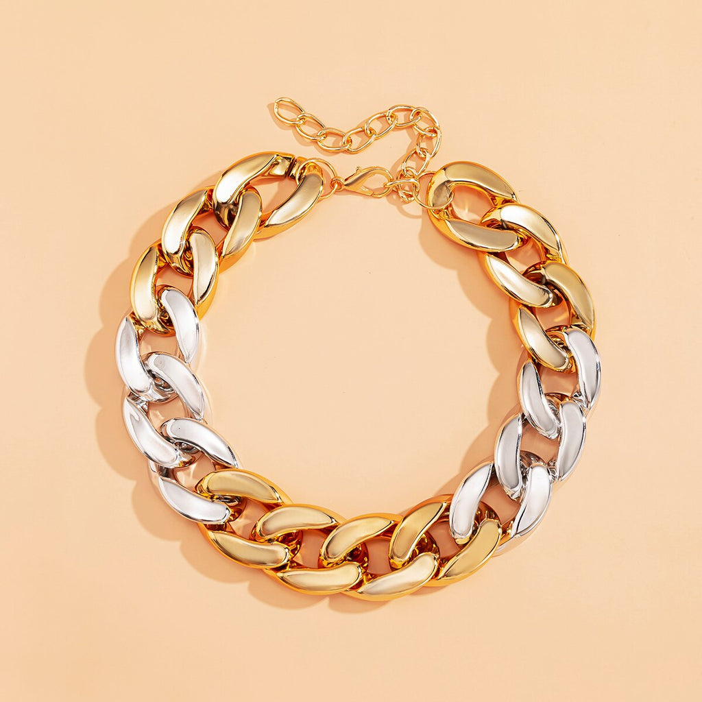 4 Colors Big Chunky Chain Necklace for Women Men 2021 Trendy CCB Plastic Gold Sliver Color Choker Necklace Statement Necklaces