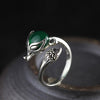 4 Colors Cute Fox Wedding Ring Chalcedony Red Garnet 100% 925 Sterling Silver Ring For Women Vintage Animal Fine Jewelry SR13