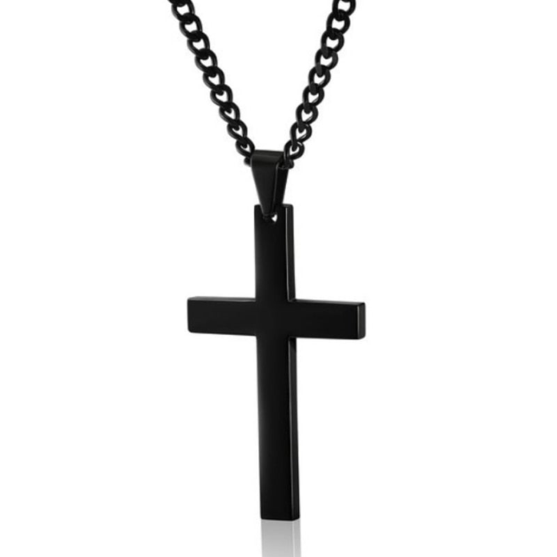 4 Colors Hot Plated Men Link Chain Necklaces Pendant Cross Solid Color Korean Version Choker Jewelry Gift