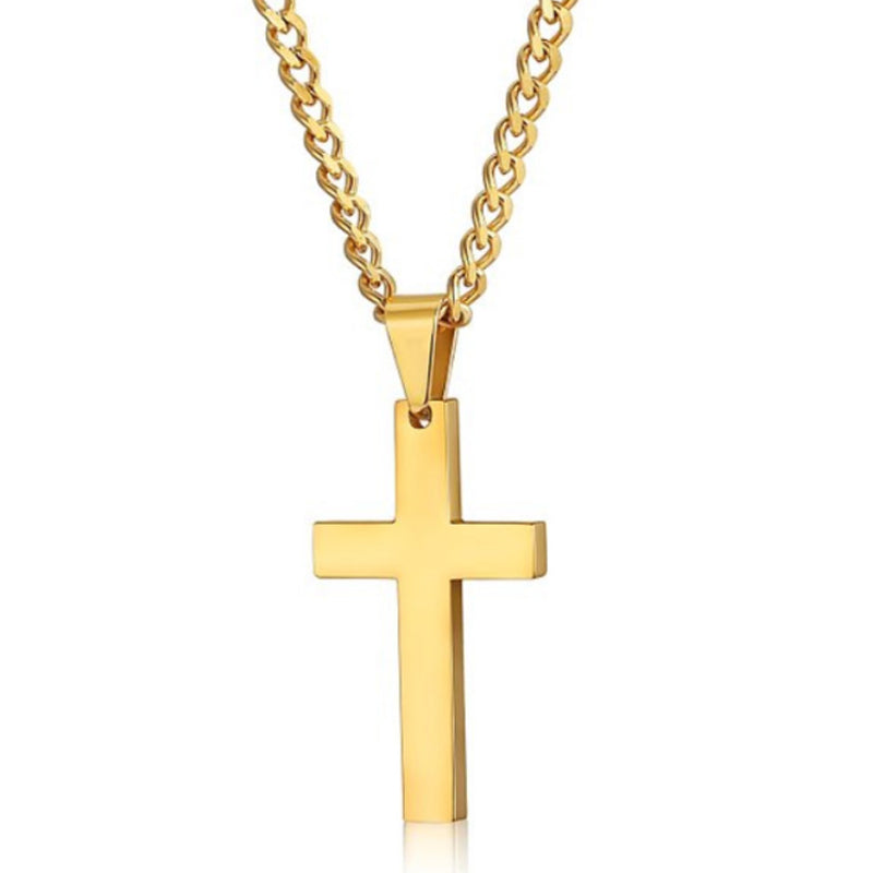 4 Colors Hot Plated Men Link Chain Necklaces Pendant Cross Solid Color Korean Version Choker Jewelry Gift