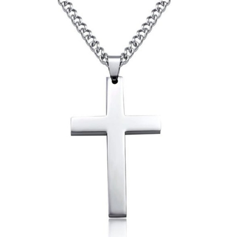 4 Colors Hot Plated Men Link Chain Necklaces Pendant Cross Solid Color Korean Version Choker Jewelry Gift